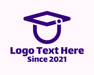 Learning Center - Minimalist Graduation Cap logo design