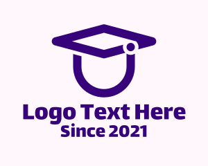Homeschool - Minimalist Graduation Cap logo design