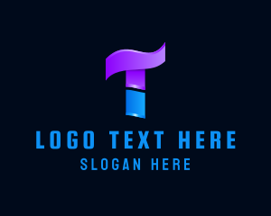 Computer - Modern Business Letter T logo design
