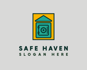 House Lock Vault logo design