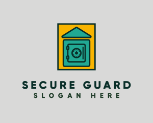 House Lock Vault logo design