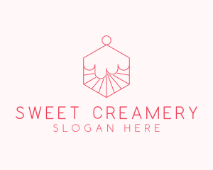 Hexagon Cupcake Dessert logo design