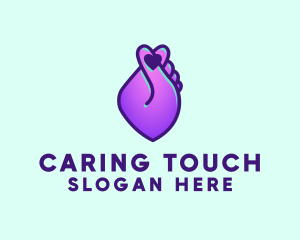 Compassion - Hand Heart Emoji logo design