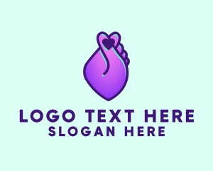 Love - Hand Heart Emoji logo design