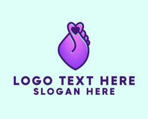 Compassion - Hand Heart Emoji logo design