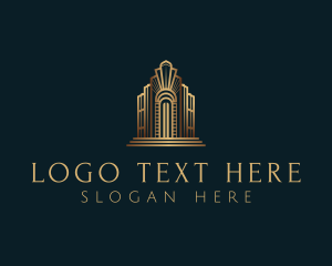 Skyscraper - Architecture Art Deco Building logo design