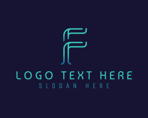 Letter F - Cyber Tech App logo design