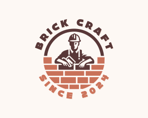 Brickwork - Bricklayer Mason Home improvement logo design