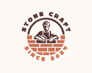 Mason - Bricklayer Mason Home improvement logo design
