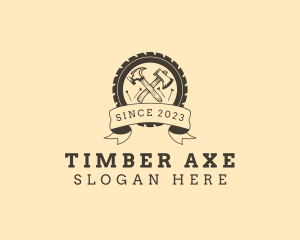 Hammer Axe Carpentry logo design