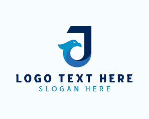 Airline - Pilot Aviation Eagle Letter J logo design