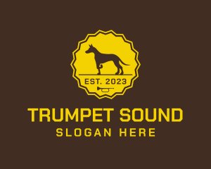Trumpet - Dog Show Badge logo design