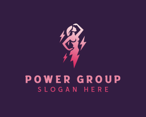 Lightning Power Woman Logo