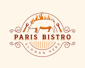 Grill Barbecue Pig logo design