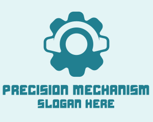 Mechanism - Mechanical Cog Headphones logo design