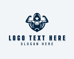 Weightlifting - Strong Fitness Woman logo design