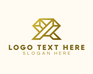 Precious Stone - Gold Diamond Luxury logo design