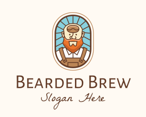 Beard Man Overalls logo design