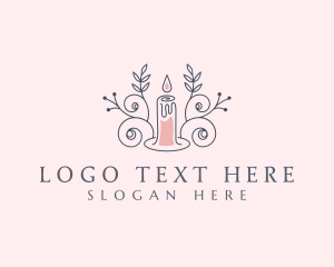 Floral - Candle Leaves Aromatherapy logo design