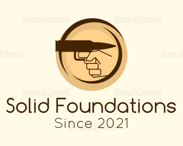 Bullet Gun Hand Logo