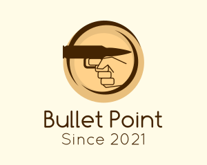 Firearm - Bullet Gun Hand logo design