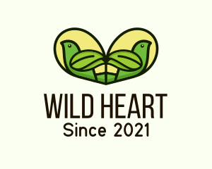 Heart Leaf Bird  logo design