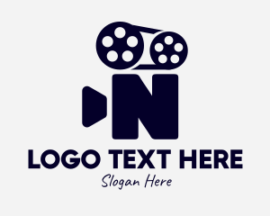 Movie Strip - Black Film Letter N logo design