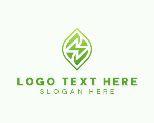 Bolt - Leaf Lightning Bolt logo design