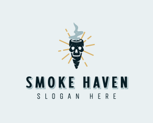 Marijuana Smoke Skull logo design