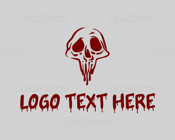 Scary Bloody Skull Logo