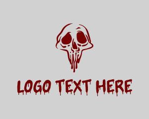 Angry - Scary Bloody Skull logo design