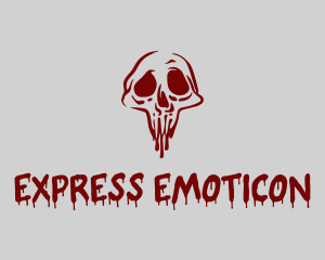 Emoticon - Scary Bloody Skull logo design