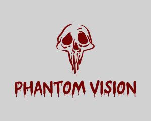 Phantom - Scary Bloody Skull logo design