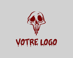 Mural - Scary Bloody Skull logo design