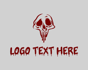 Wisp - Scary Bloody Skull logo design