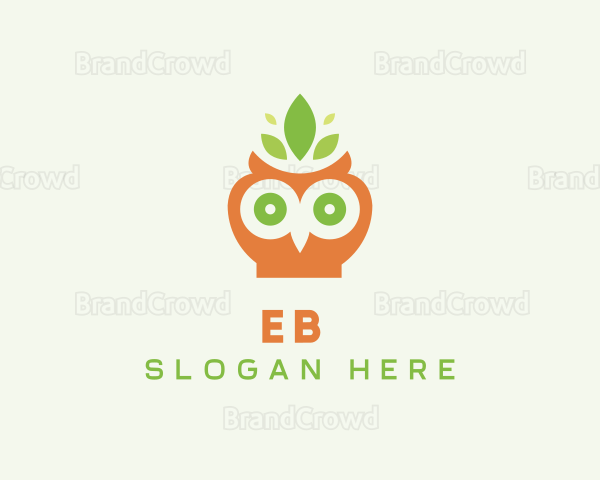 Leaf Owl Bird Logo
