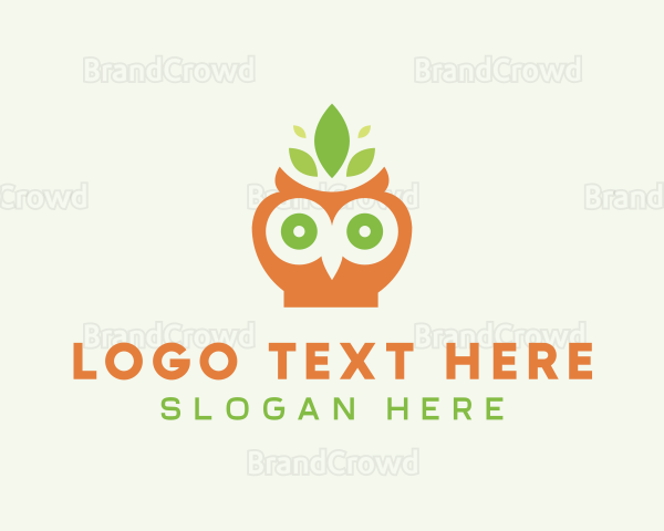 Leaf Owl Bird Logo