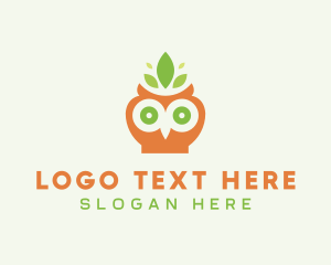 Leaf Owl Bird Logo