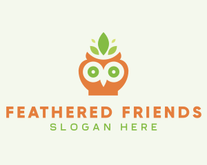 Leaf Owl Bird logo design