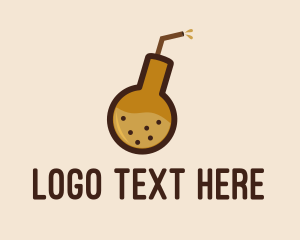 Milk Tea Stall - Milk Tea Bomb logo design