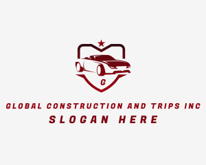 Transport - Racing Sports Car Shield logo design