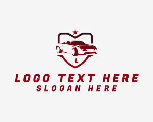 Vehicle - Racing Sports Car Shield logo design