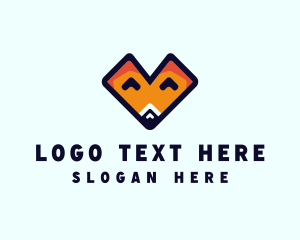 Orange - Fox Face Letter V logo design