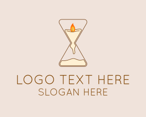 Hour - Candle Hour Glass logo design