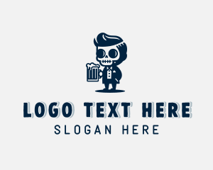 Hops - Skull Pub Beer logo design