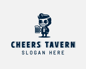 Skull Pub Beer logo design