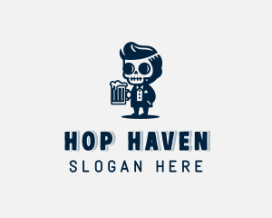 Hops - Skull Pub Beer logo design