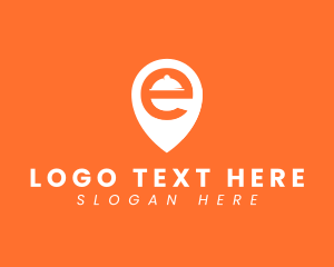 Eat - Location Pin Letter E logo design
