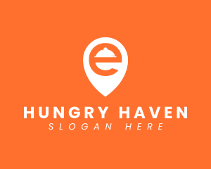 Hungry - Location Pin Letter E logo design