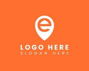 Fine Dining - Location Pin Letter E logo design